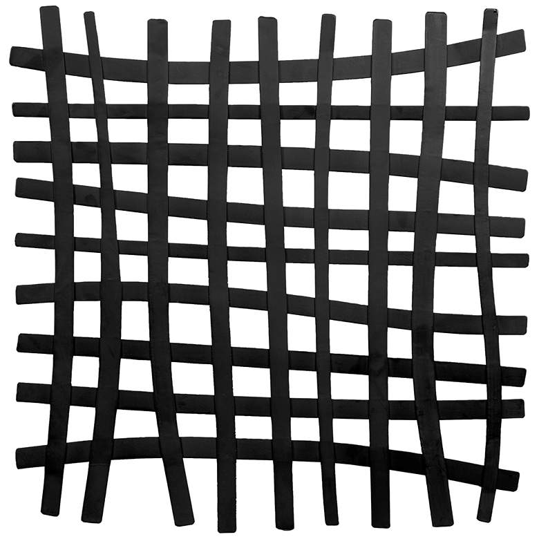 Image 1 Uttermost Gridlines 24 inch Square Black Metal Wall Art