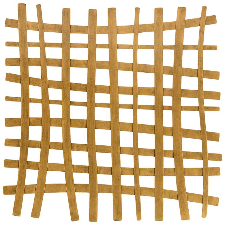 Image 1 Uttermost Gridlines 24" Square Gold Metal Wall Decor
