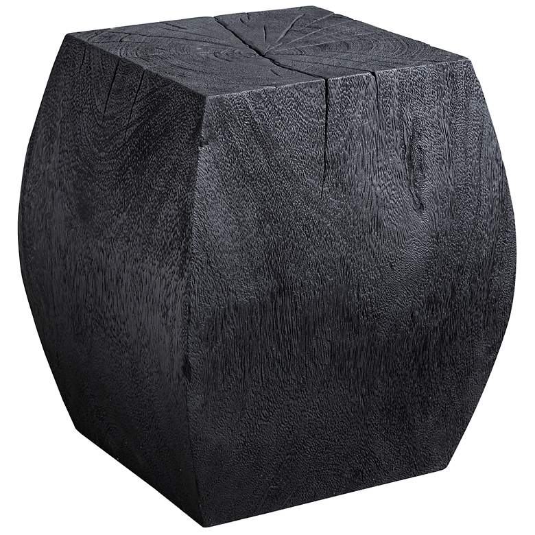 Image 2 Uttermost Grove Rustic Black Wooden Accent Stool