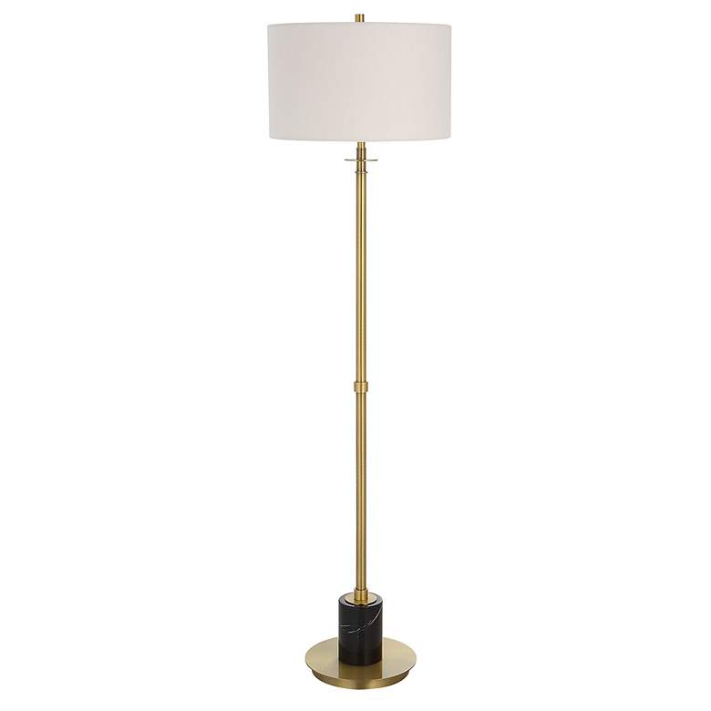 Image 4 Uttermost Guard 65" Black Marble and Antiqued Brass Floor Lamp more views