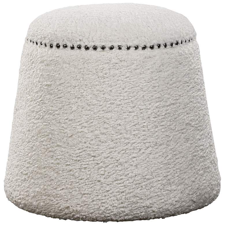 Image 2 Uttermost Gumdrop White Faux Shearling Ottoman