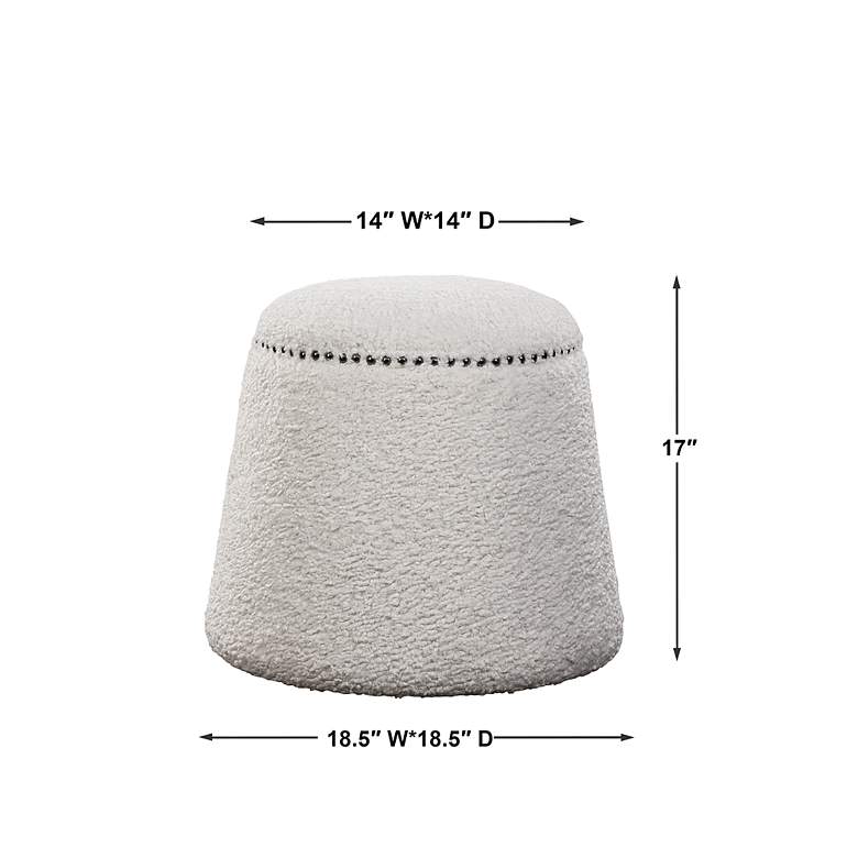 Image 5 Uttermost Gumdrop White Faux Shearling Ottoman more views