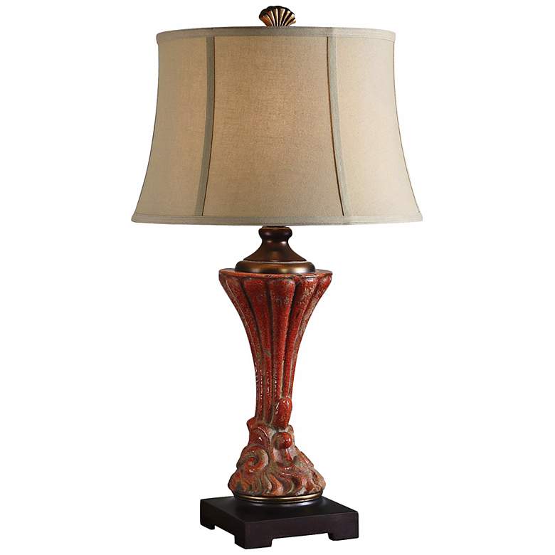 Image 1 Uttermost Gustavino Red Ceramic Table Lamp