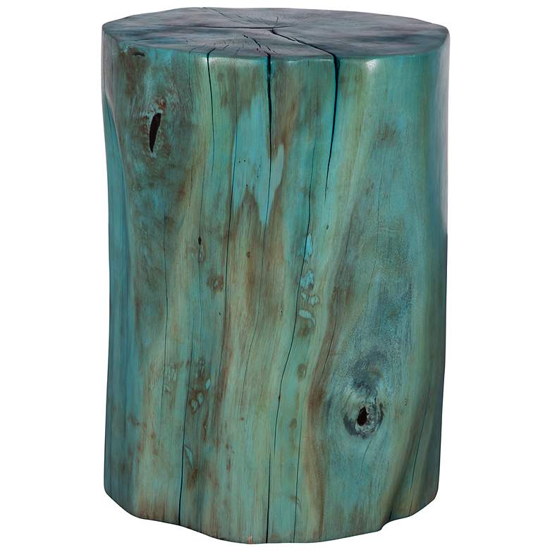 Image 2 Uttermost Habitat Blue-Green Tamarind Wood Accent Stool