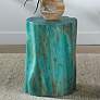 1_Uttermost Habitat Blue-Green Tamarind Wood Accent Stool