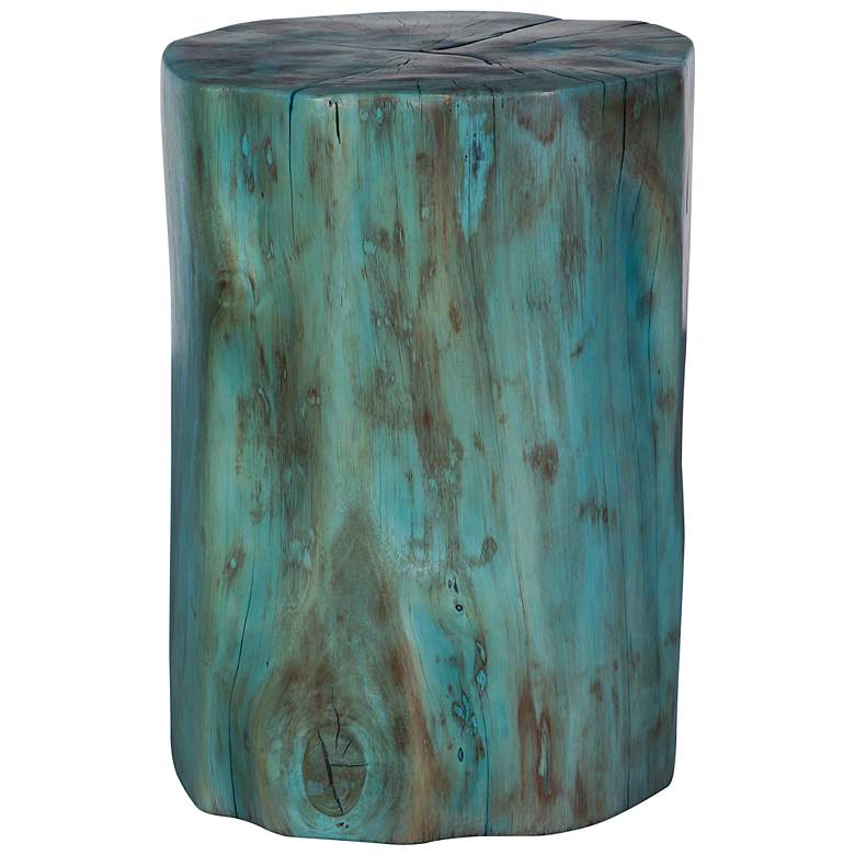Image 4 Uttermost Habitat Blue-Green Tamarind Wood Accent Stool more views