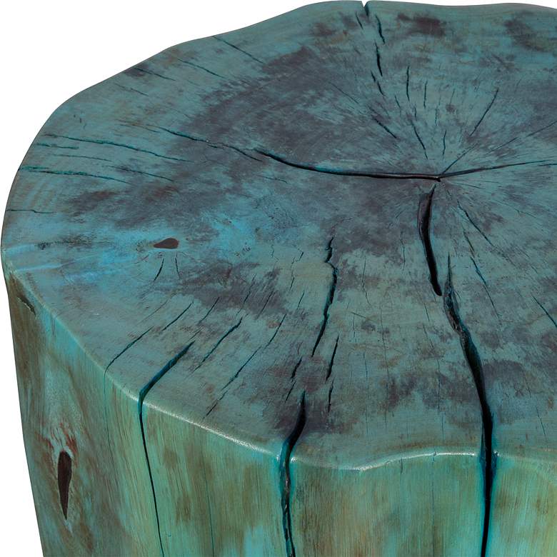 Image 6 Uttermost Habitat Blue-Green Tamarind Wood Accent Stool more views