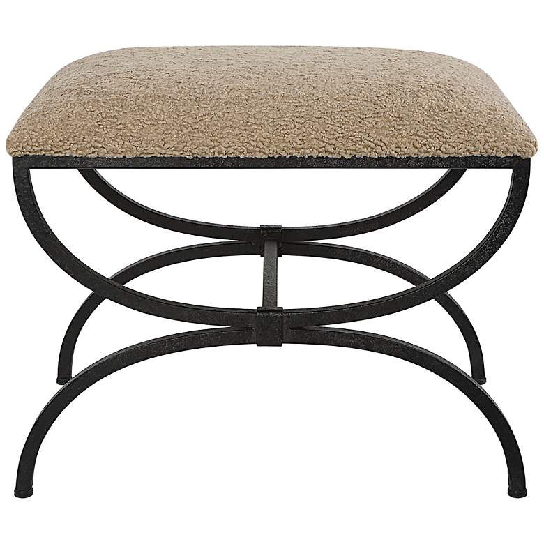 Image 2 Uttermost Hacienda 24 inch Wide Black and Latte Small Bench