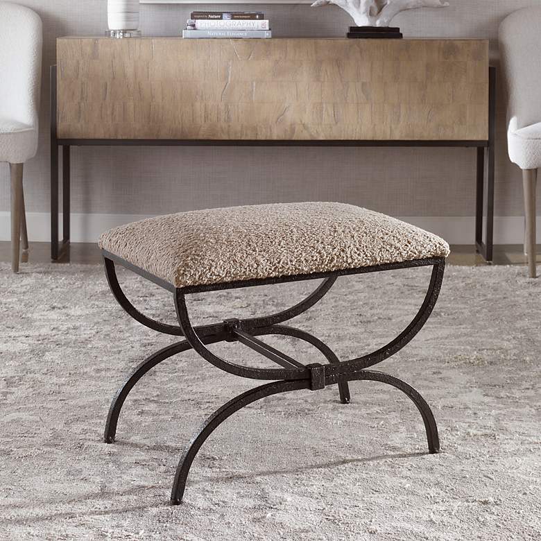 Image 1 Uttermost Hacienda 24" Wide Black and Latte Small Bench
