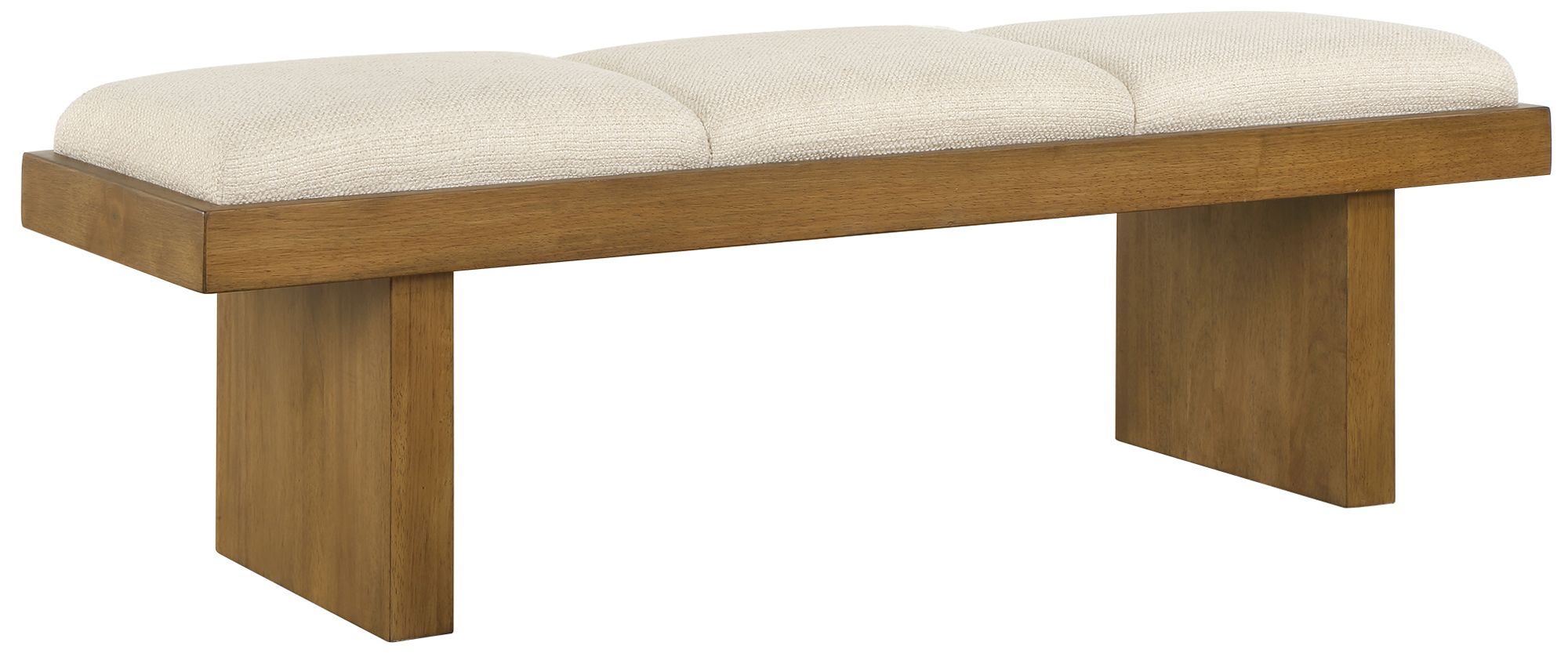 Image 4 Uttermost Haden 60" Wide Textured Off-White Fabric Bench more views