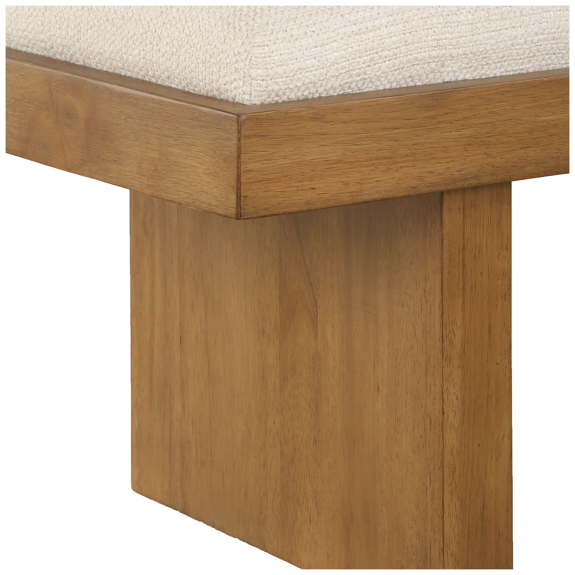 Image 7 Uttermost Haden 60" Wide Textured Off-White Fabric Bench more views