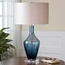 Uttermost Hagano Dark Azure Blue Glass Table Lamp