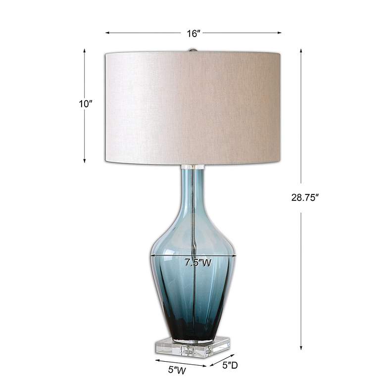 Image 5 Uttermost Hagano Dark Azure Blue Glass Table Lamp more views