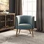 4_Uttermost Haider Slate Blue Velvet Accent Barrel Chair more views