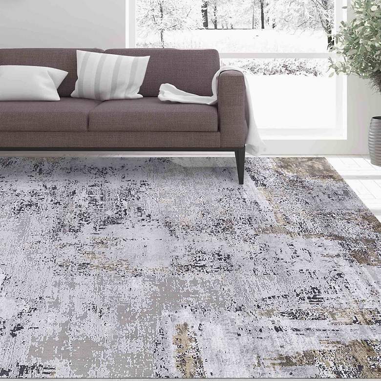 Image 2 Uttermost Hampton 71505 5'3"x7'6" Gray Gold Area Rug more views