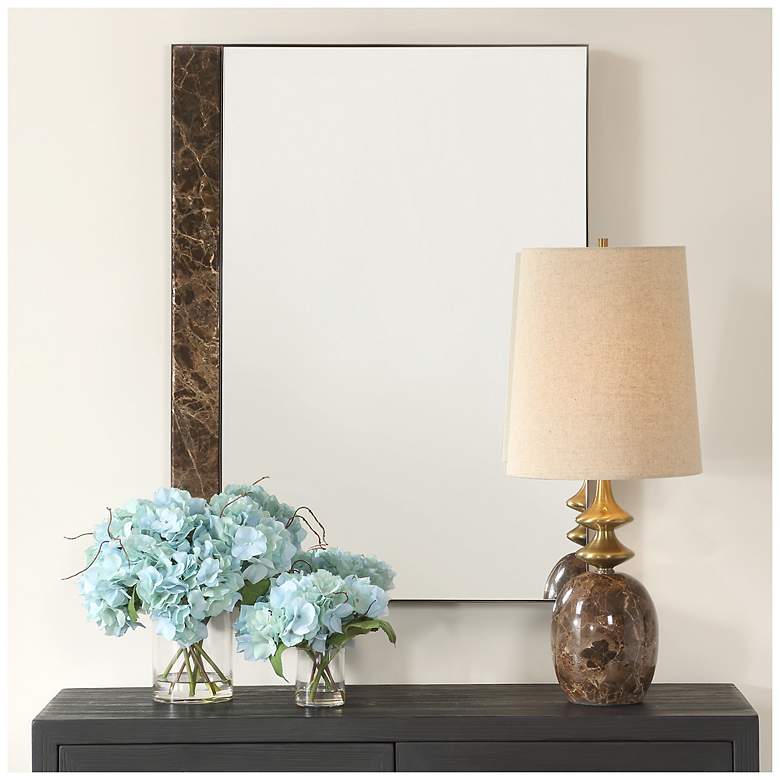 Image 1 Uttermost Hanover 35 7/8" x 26 3/4" Brown Marble Mirror