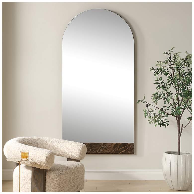 Image 1 Uttermost Hanover 78 3/4" High Brown Marble Arch Mirror