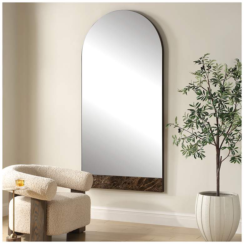 Image 3 Uttermost Hanover 78 3/4" High Brown Marble Arch Mirror more views