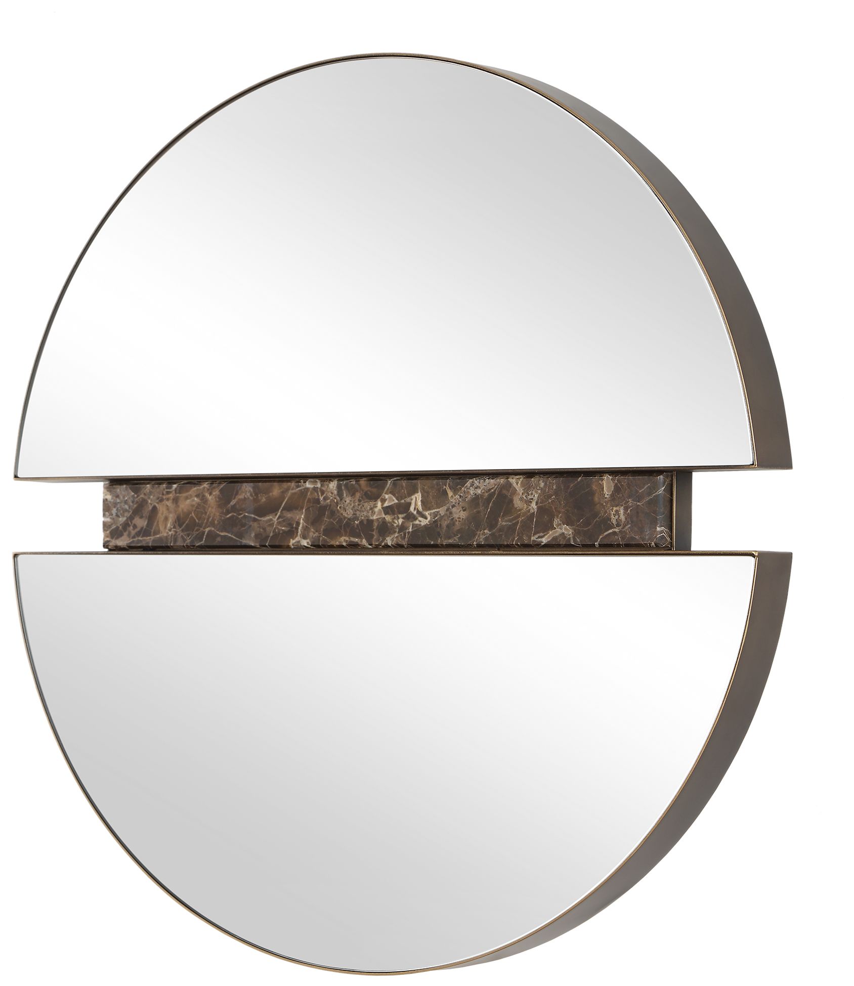 Image 4 Uttermost Hanover Emperador Marble 24" Round Wall Mirror more views