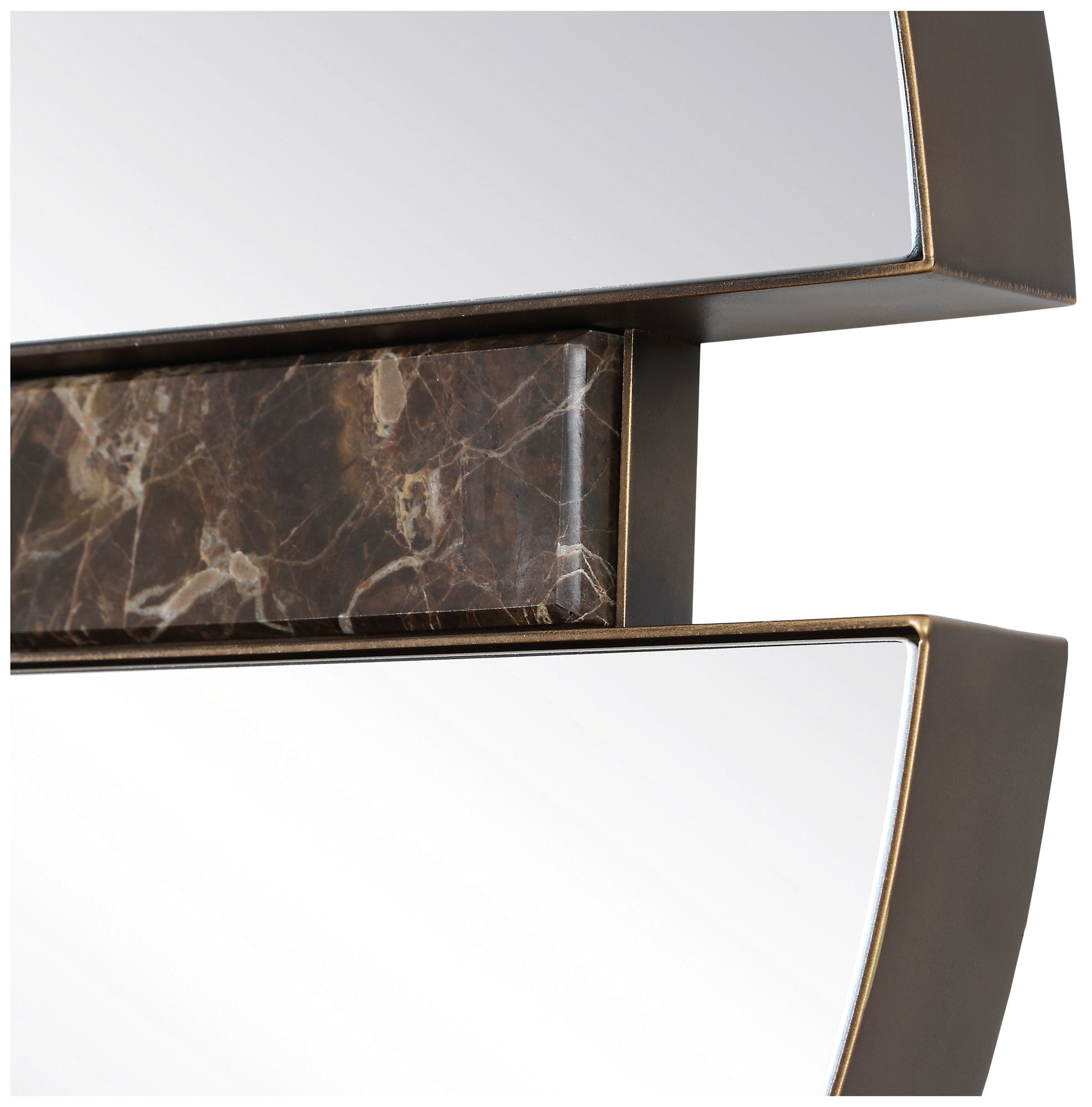 Image 5 Uttermost Hanover Emperador Marble 24" Round Wall Mirror more views