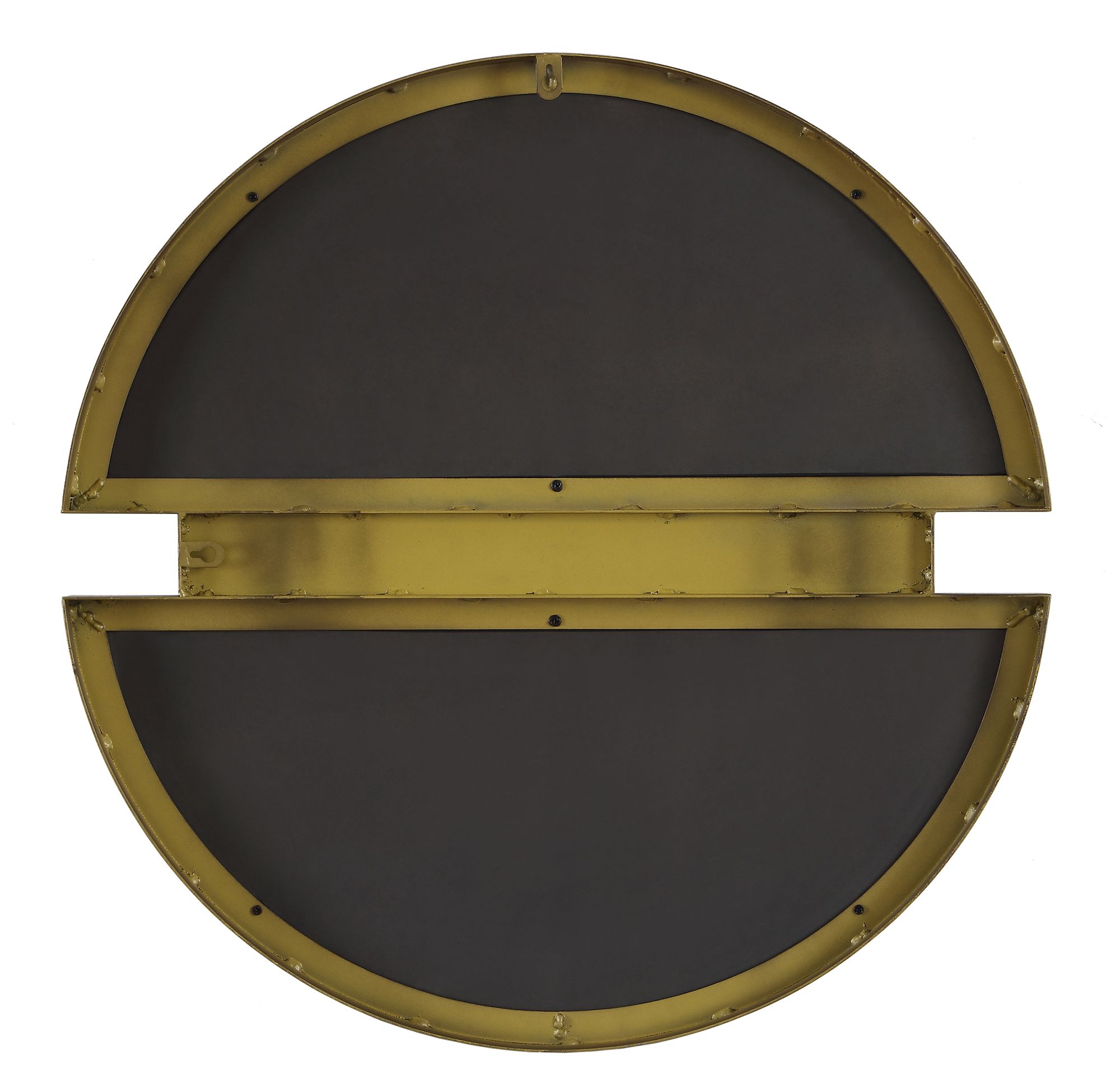 Image 6 Uttermost Hanover Emperador Marble 24" Round Wall Mirror more views