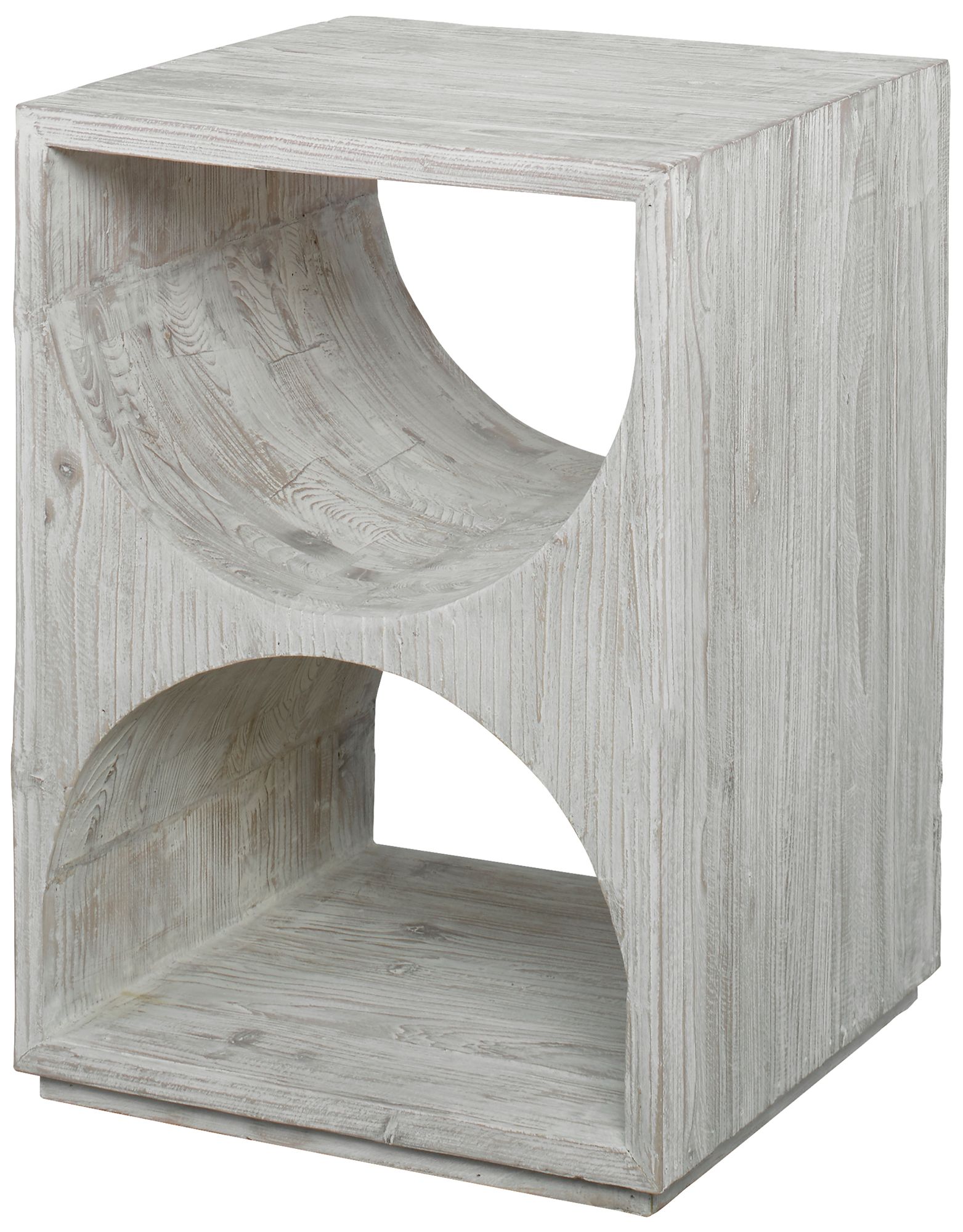 Image 2 Uttermost Hans 18" Wide Distressed Ivory Wood Side Table