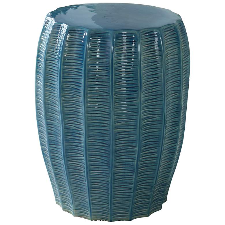 Image 2 Uttermost Harbor Aqua Blue Ceramic Garden Stool