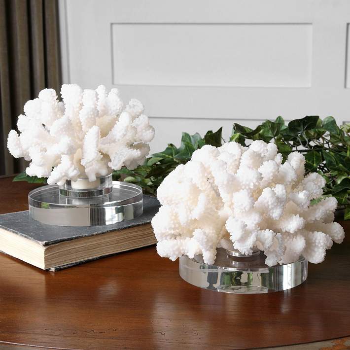 Uttermost White Blade 20 Wide Coral Sculpture