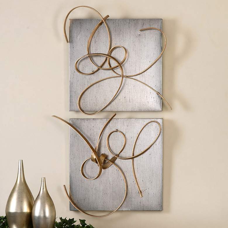 Image 1 Uttermost Harmony 24 inch Wide 2-Piece Metal Wall Decor Set