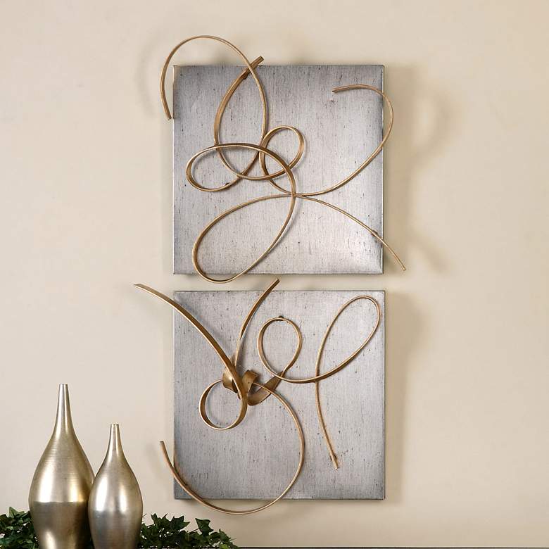 Image 1 Uttermost Harmony 24" Wide 2-Piece Metal Wall Decor Set