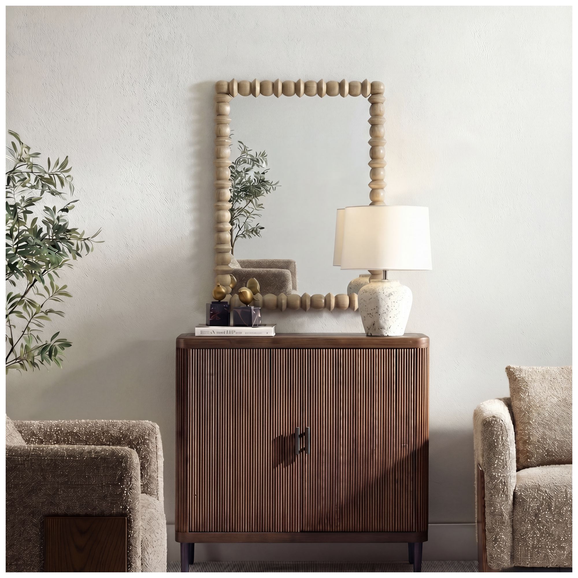 Thumbnail2 of Uttermost Harriet 27 1/2" x 38" Warm Ivory Wall Mirror more views