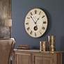 3_Uttermost Harrison Gray Brass 23" Round Wall Clock more views