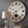 Uttermost Harrison Gray Brass 30" Round Wall Clock