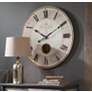 Thumbnail1 of Uttermost Harrison Gray Brass 30" Round Wall Clock