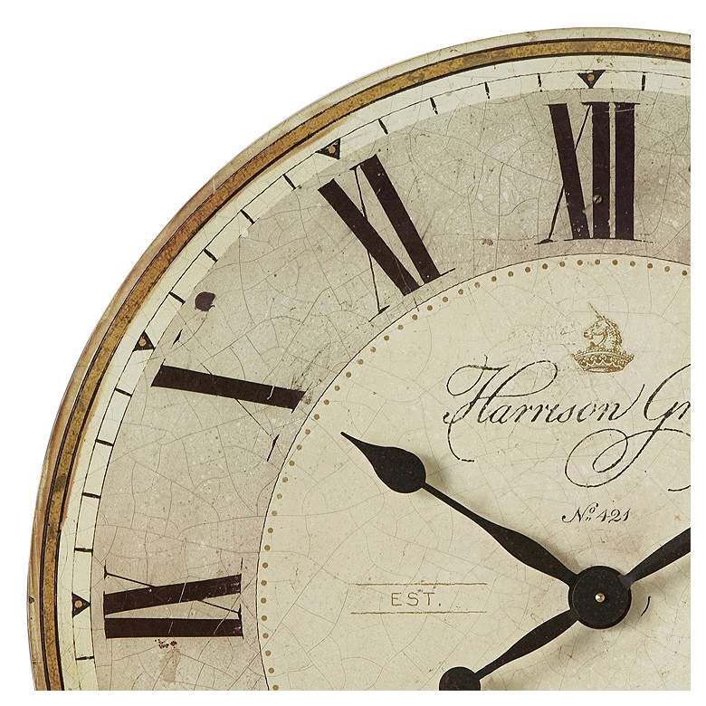 Image 3 Uttermost Harrison Gray Brass 30 inch Round Wall Clock more views