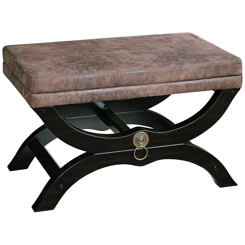 Image 1 Uttermost Hartman Velvety Faux Leather Bench