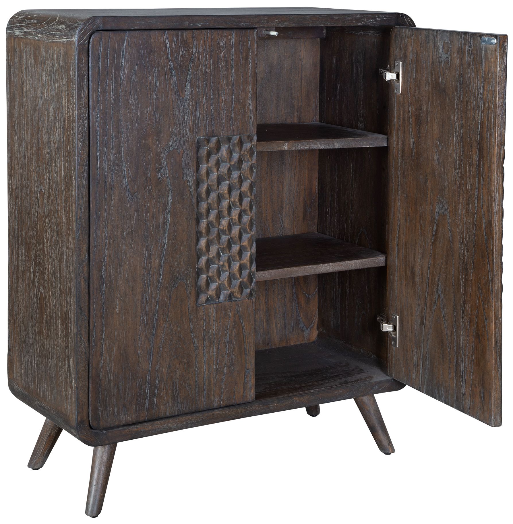 Image 2 Uttermost Hausen 29" Wide Weathered Mindi Grain Wood Cabinet more views