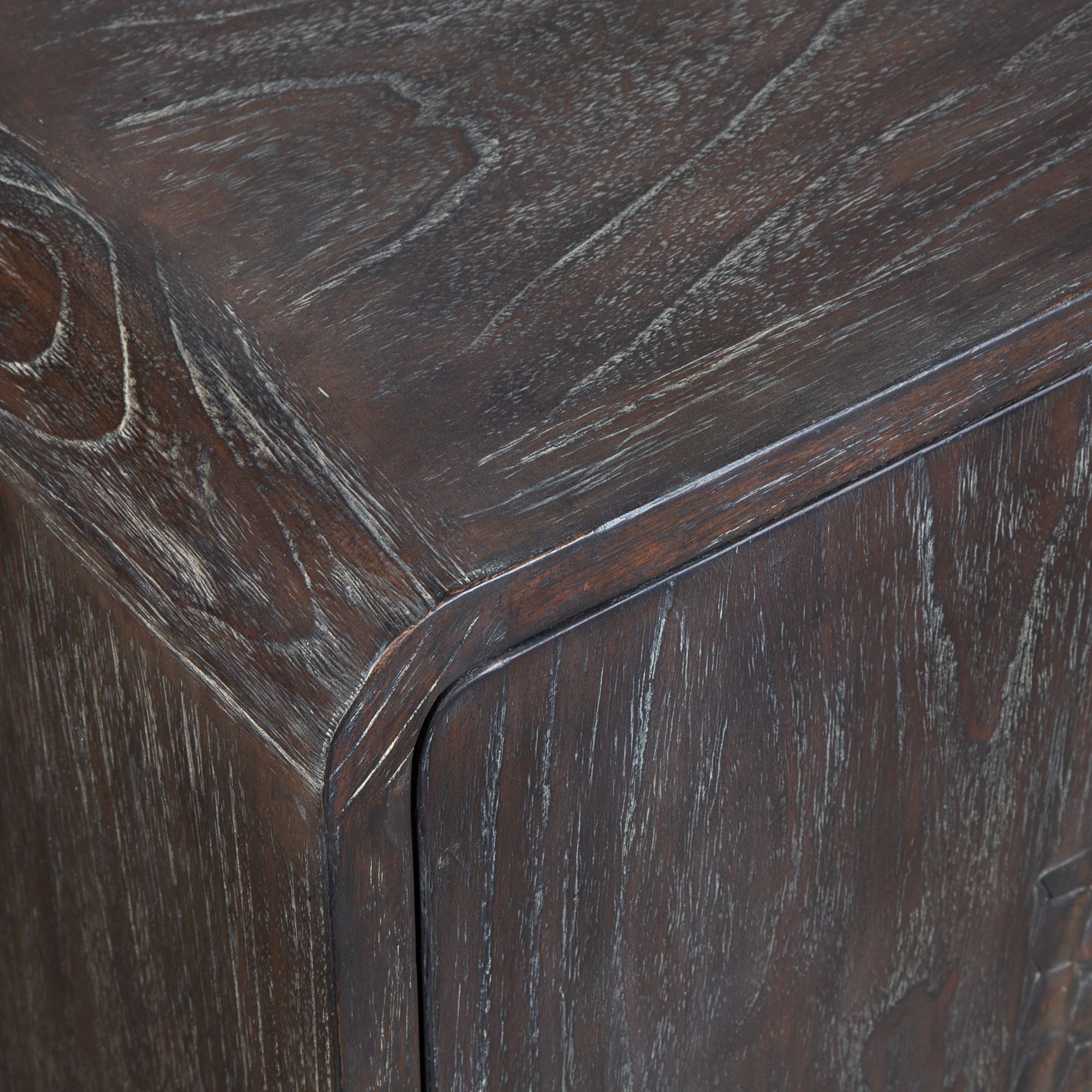 Uttermost Hausen 29" Wide Weathered Mindi Grain Wood Cabinet