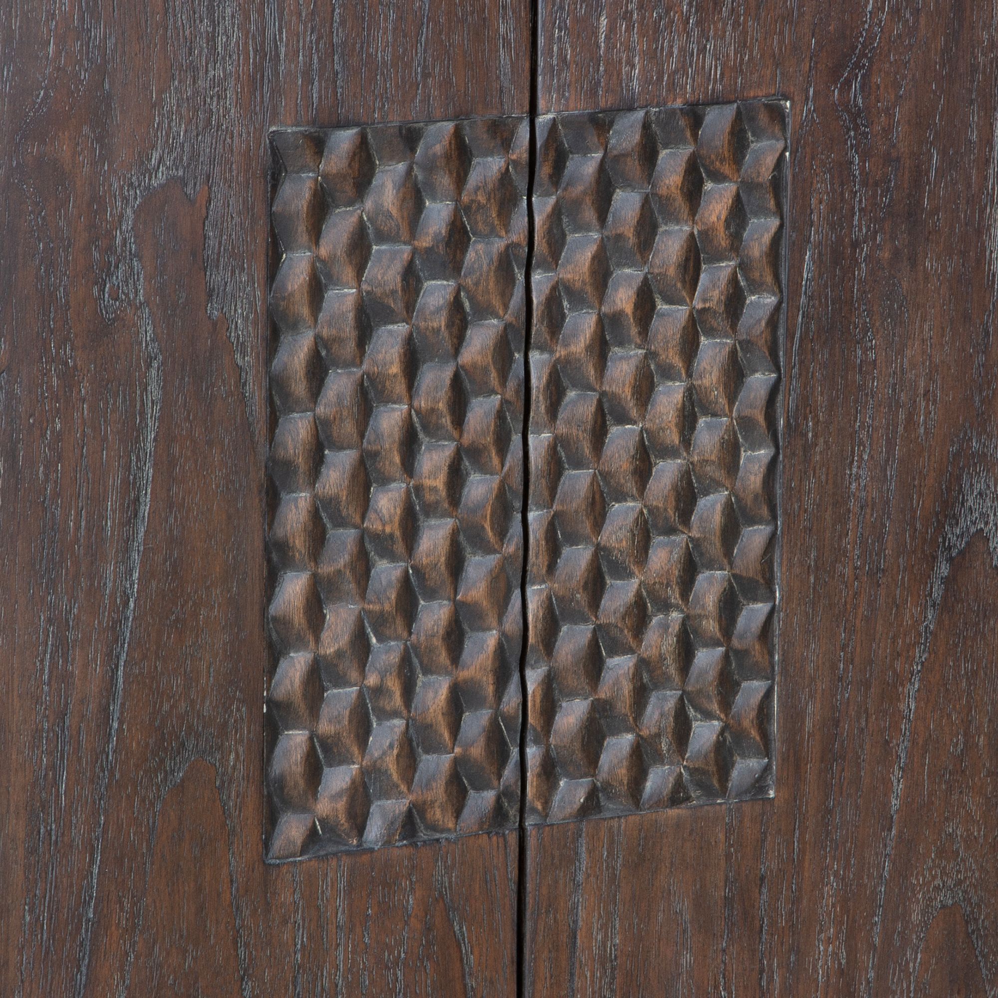 Uttermost Hausen 29" Wide Weathered Mindi Grain Wood Cabinet
