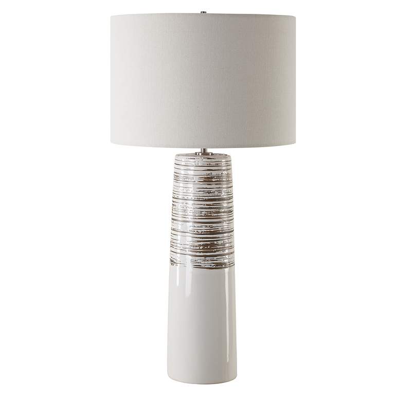 Image 2 Uttermost Haven 29 1/2" White and Brown Ceramic Table Lamp