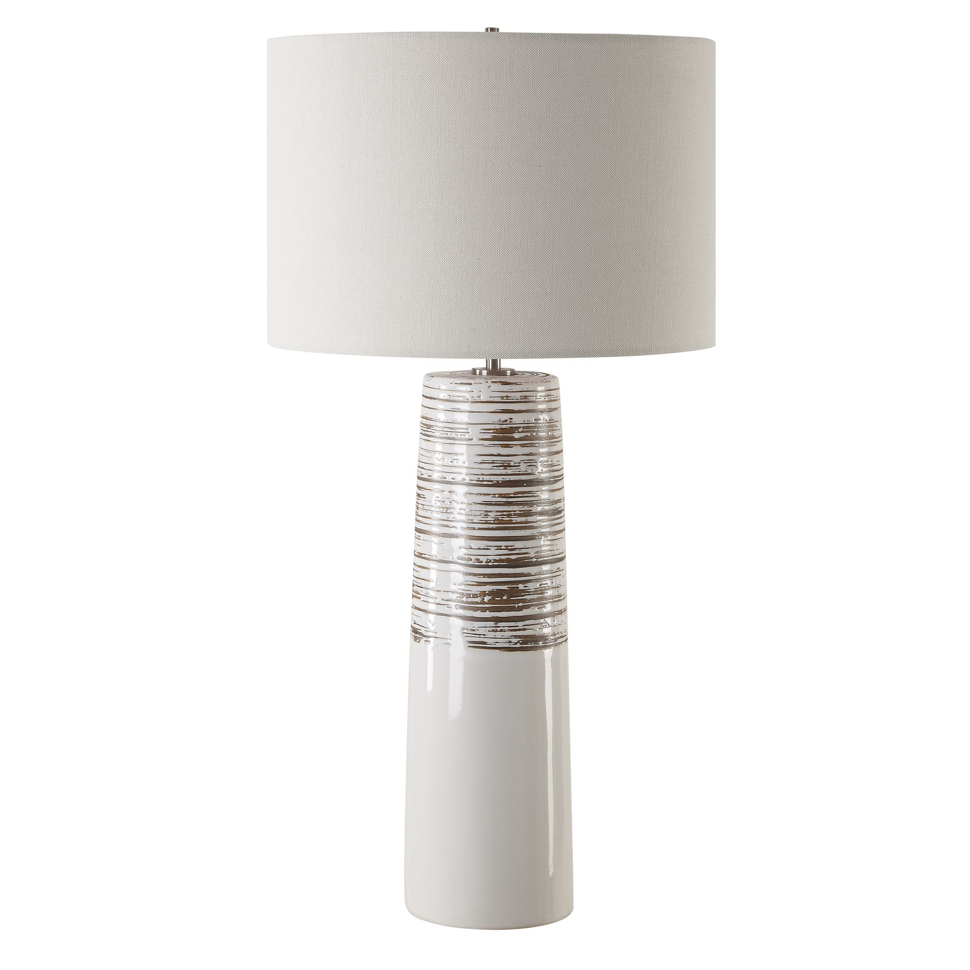 Image 2 Uttermost Haven White Glaze Ceramic Table Lamp