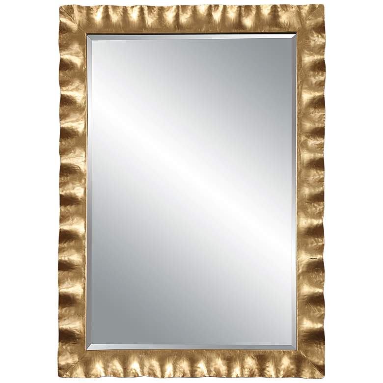 Image 2 Uttermost Haya Antiqued Gold Leaf 28 1/4" x 40" Wall Mirror