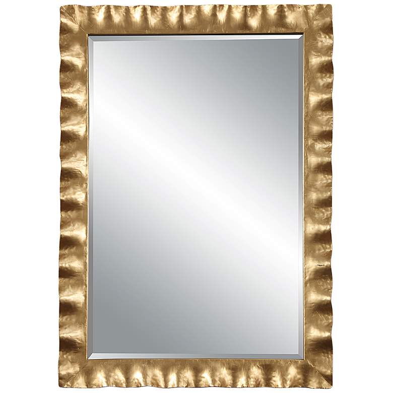 Image 2 Uttermost Haya Antiqued Gold Leaf 28 1/4 inch x 40 inch Wall Mirror