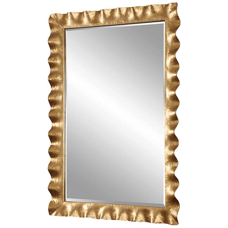 Image 4 Uttermost Haya Antiqued Gold Leaf 28 1/4 inch x 40 inch Wall Mirror more views