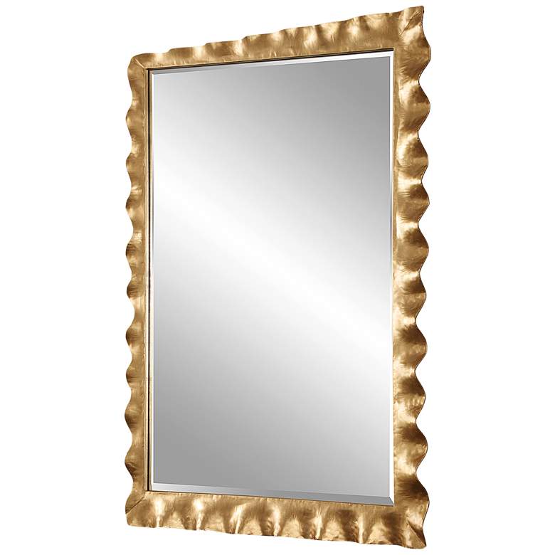 Image 5 Uttermost Haya Antiqued Gold Leaf 28 1/4" x 40" Wall Mirror more views