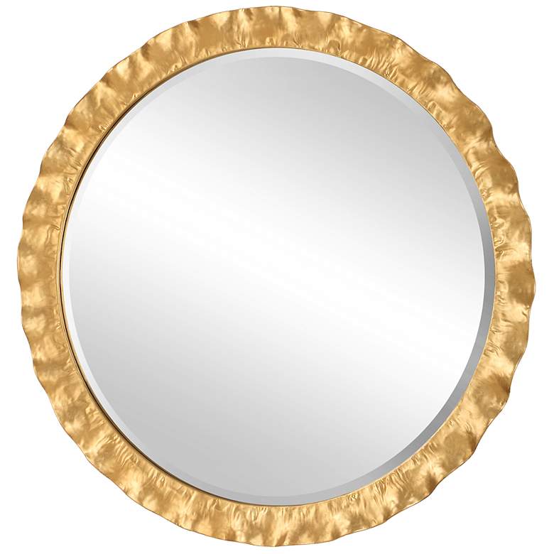 Image 4 Uttermost Haya Gold 39 3/4" Round Wall Mirror more views