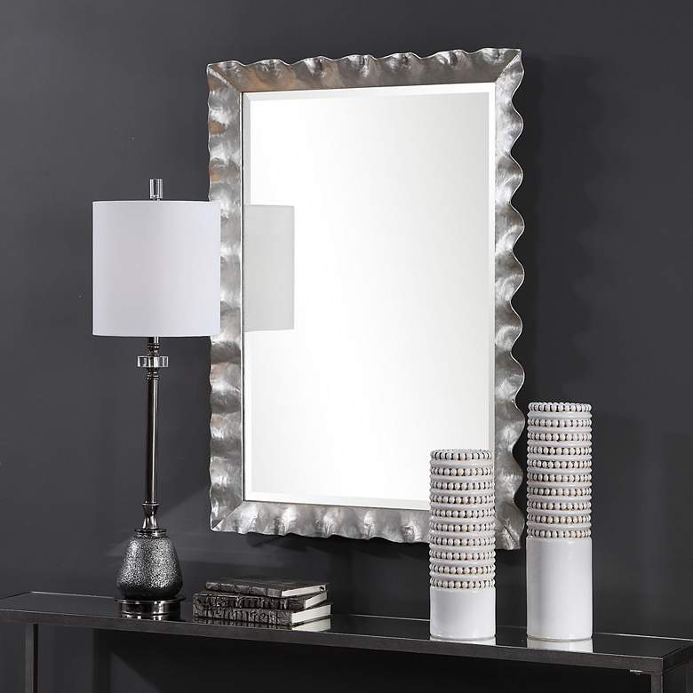 Image 5 Uttermost Haya Silver Leaf 28 1/4" x 40" Wall Mirror more views
