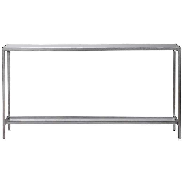 Image 3 Uttermost Hayley 60 inch Wide Clear Glass and Silver Console Table