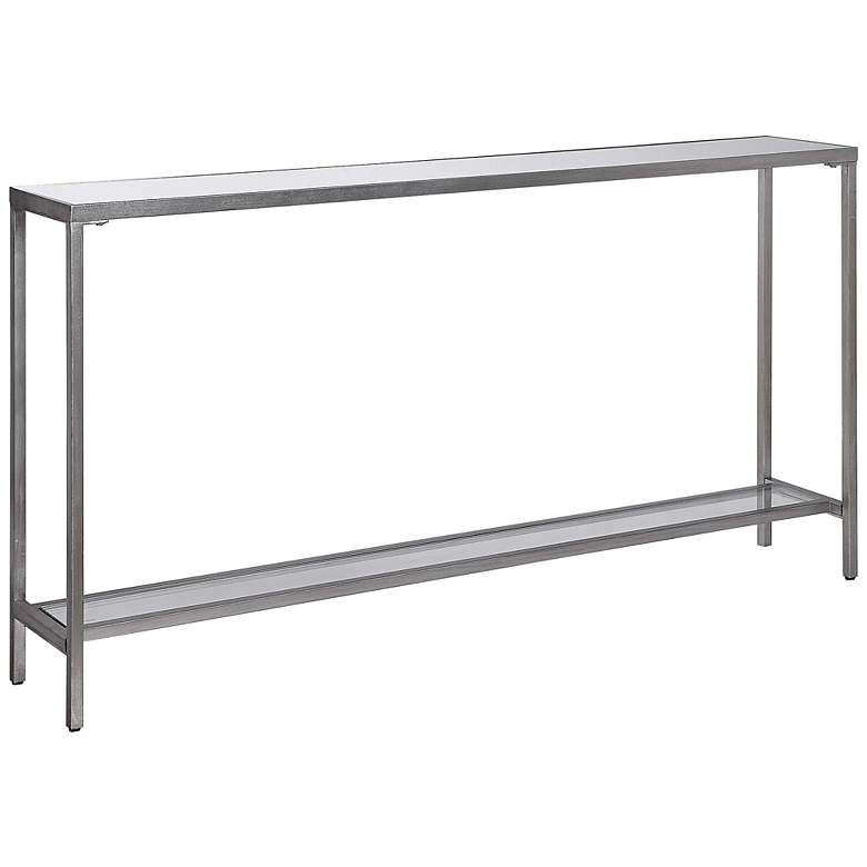 Image 4 Uttermost Hayley 60 inch Wide Clear Glass and Silver Console Table more views