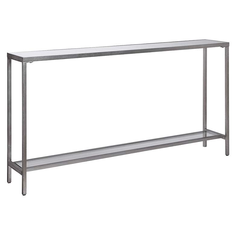 Image 5 Uttermost Hayley 60 inch Wide Clear Glass and Silver Console Table more views